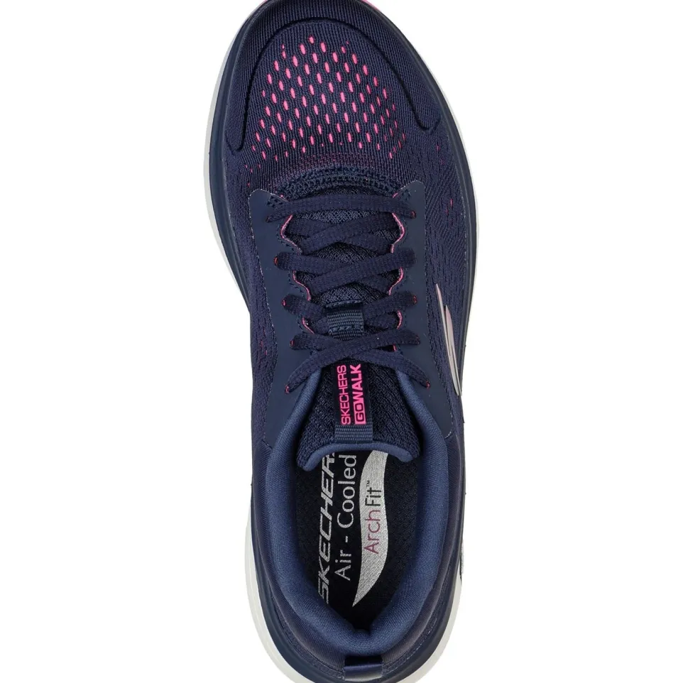 Women's Wide Fit Skechers 124933 Go Walk Workout Walker Trainers