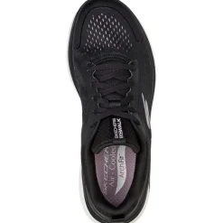 Women's Wide Fit Skechers 124933 Go Walk Workout Walker Trainers - Black/Lavender