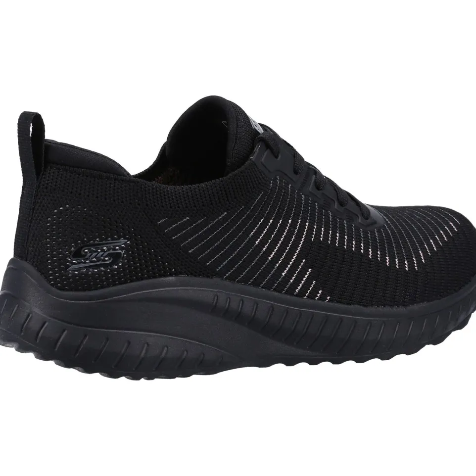 Women's Wide Fit Skechers 117207 Bobs Squad Chaos Renegade Trainers - Black