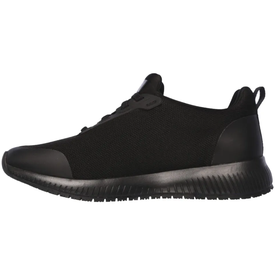 Women's Wide Fit Skechers 77222EC Squad SR Occupational Trainers - Black