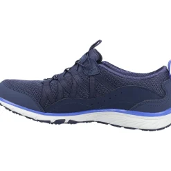 Women's Wide Fit Skechers 104281 Gratis Sport Live Golden Trainers - Navy