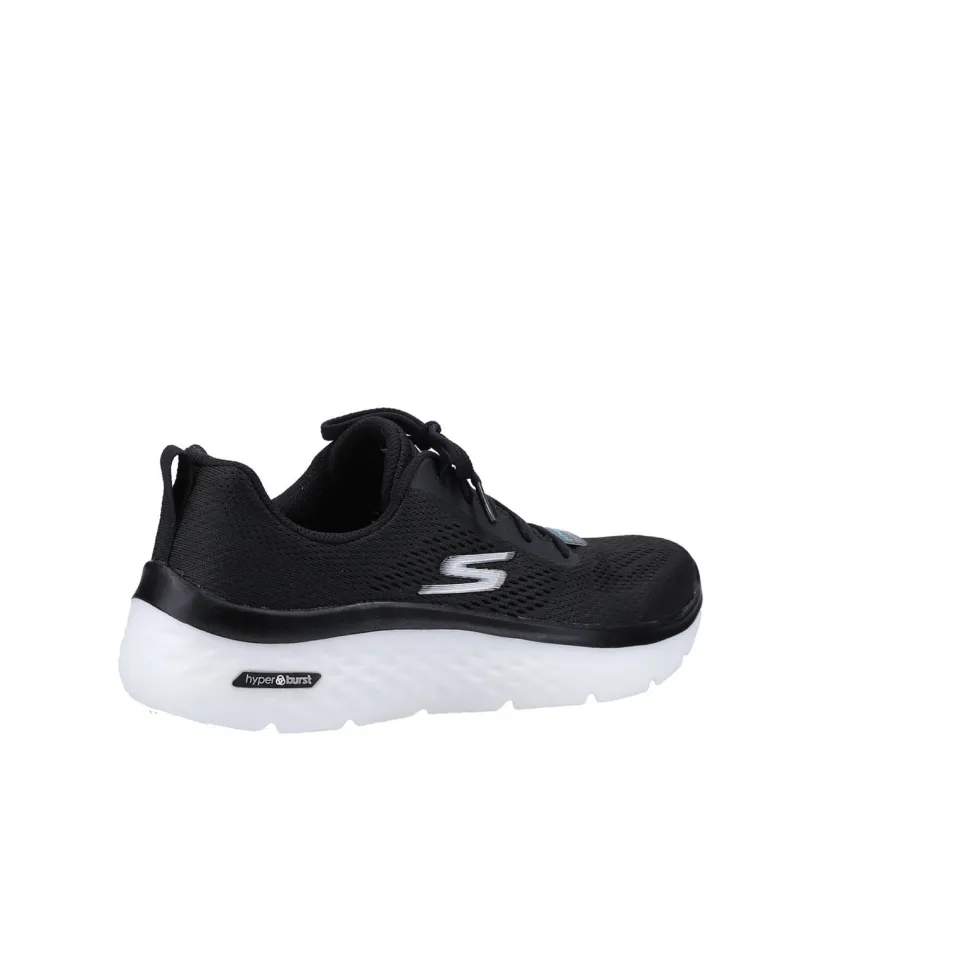 Women's Wide Fit Skechers 124578 GO walk Hyper Burst Trainers - Black/White