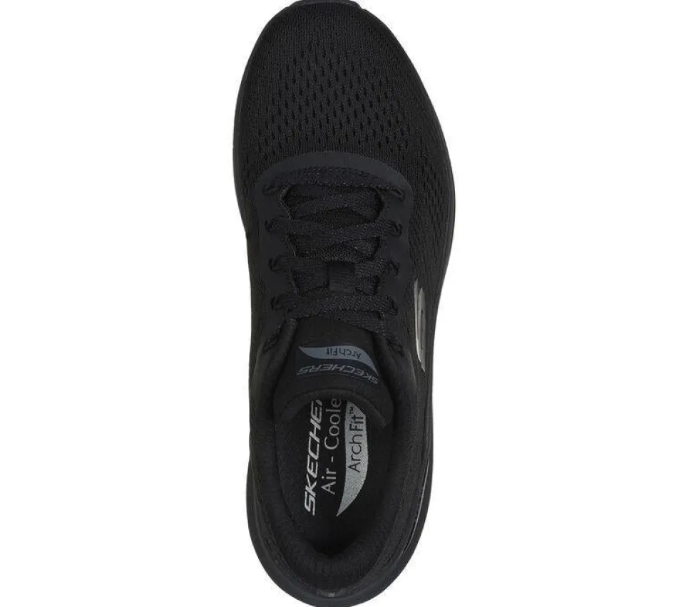 Women's Wide Fit Skechers 150051W Arch Fit 2.0 Big League Trainers - Black