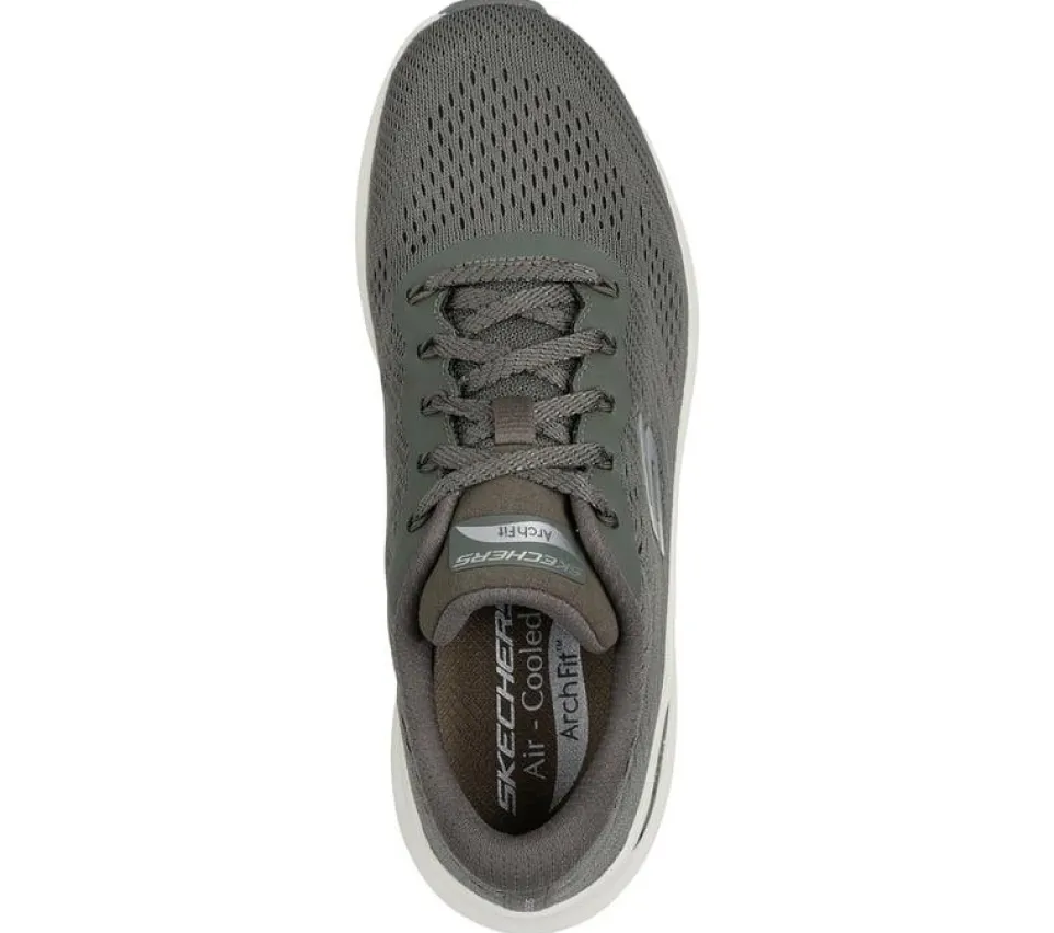 Women's Wide Fit Skechers 150051 Arch Fit 2.0 Big League Trainers - Olive