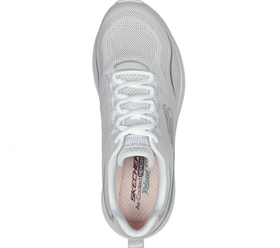 Women's Wide Fit Skechers 149837 D'lux Fitness Pure Glam Trainers