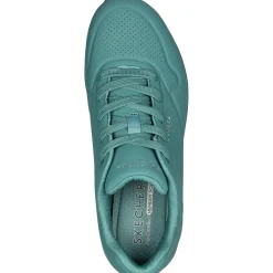 Women's Wide Fit Skechers 73690 Uno Stand On Air Sports Trainers - Teal