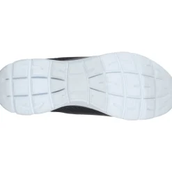 Women's Wide Fit Skechers 12980 Summits Slip On Sports Trainers - Charcoal/Green