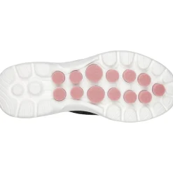 Women's Wide Fit Skechers 124502 Go Walk 6 Glimmering Trainers - Black/Pink