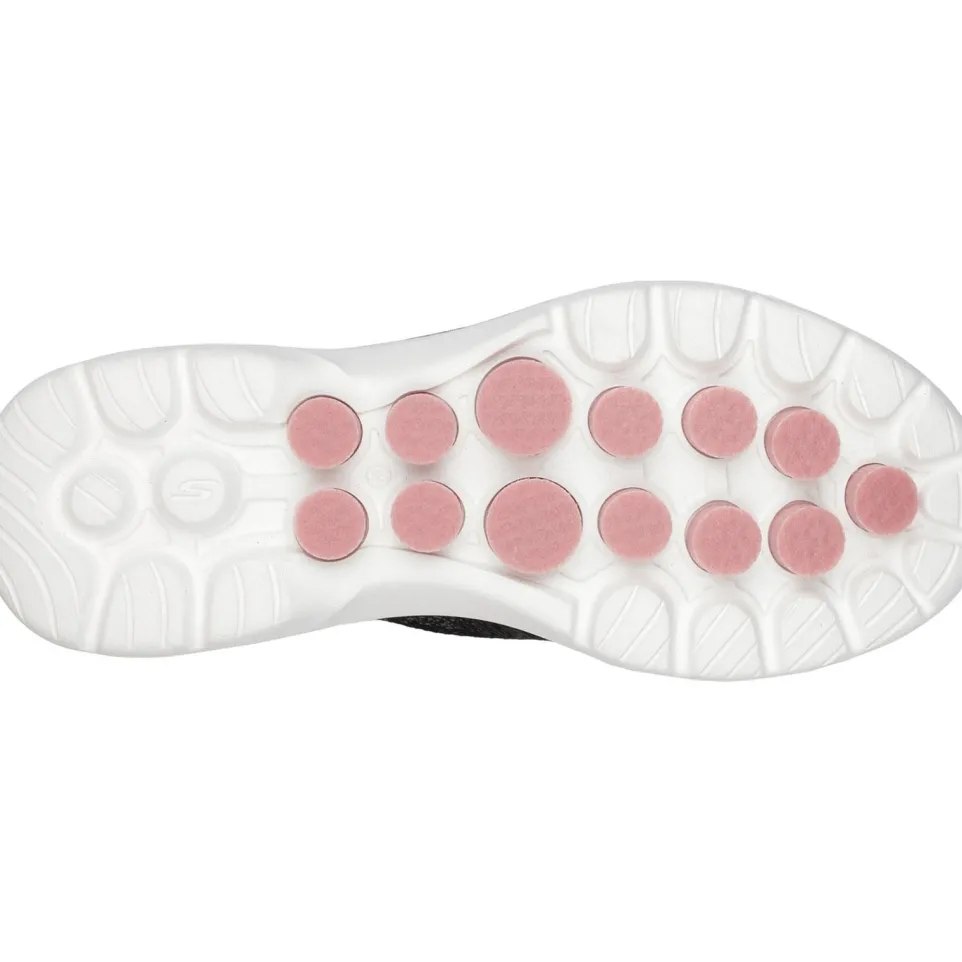 Women's Wide Fit Skechers 124502 Go Walk 6 Glimmering Trainers - Black/Pink