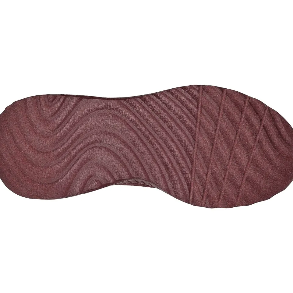 Women's Wide Fit Skechers 117209 Bob Squad Chaos Face Off Trainers -Plum