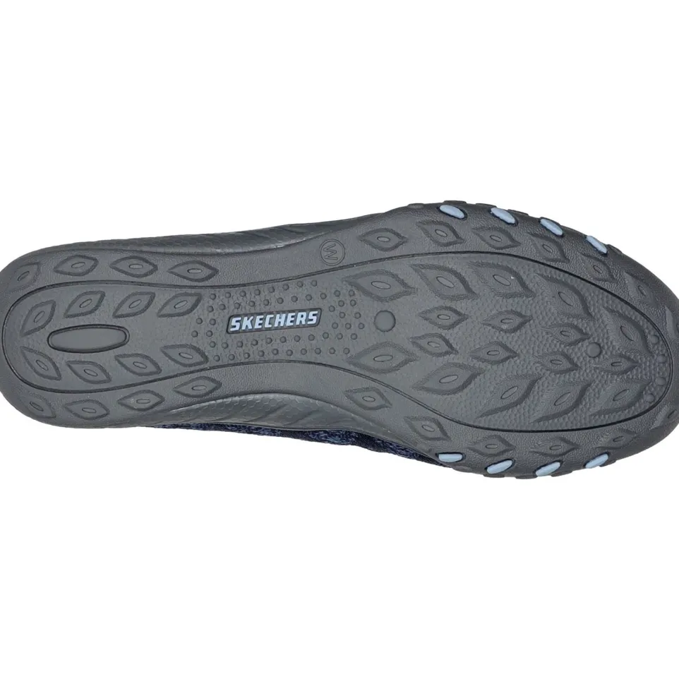 Women's Wide Fit Skechers 100301 Relaxed Fit Breathe Easy Infi Knity Trainers - Navy