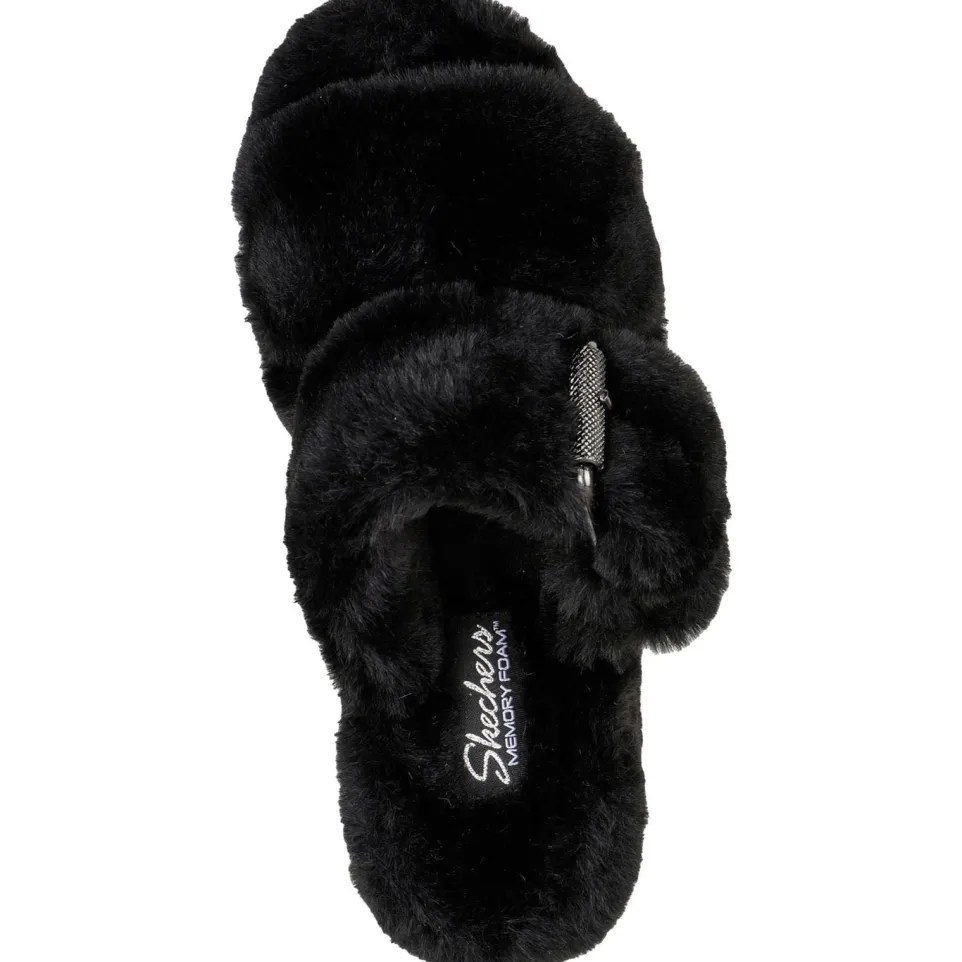 Women's Wide Fit Skechers 167238 Cozy Wedge Slippers