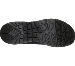 Women's Wide Fit Skechers 73690 Uno - Stand On Air Walking Street Wear Trainers - Black