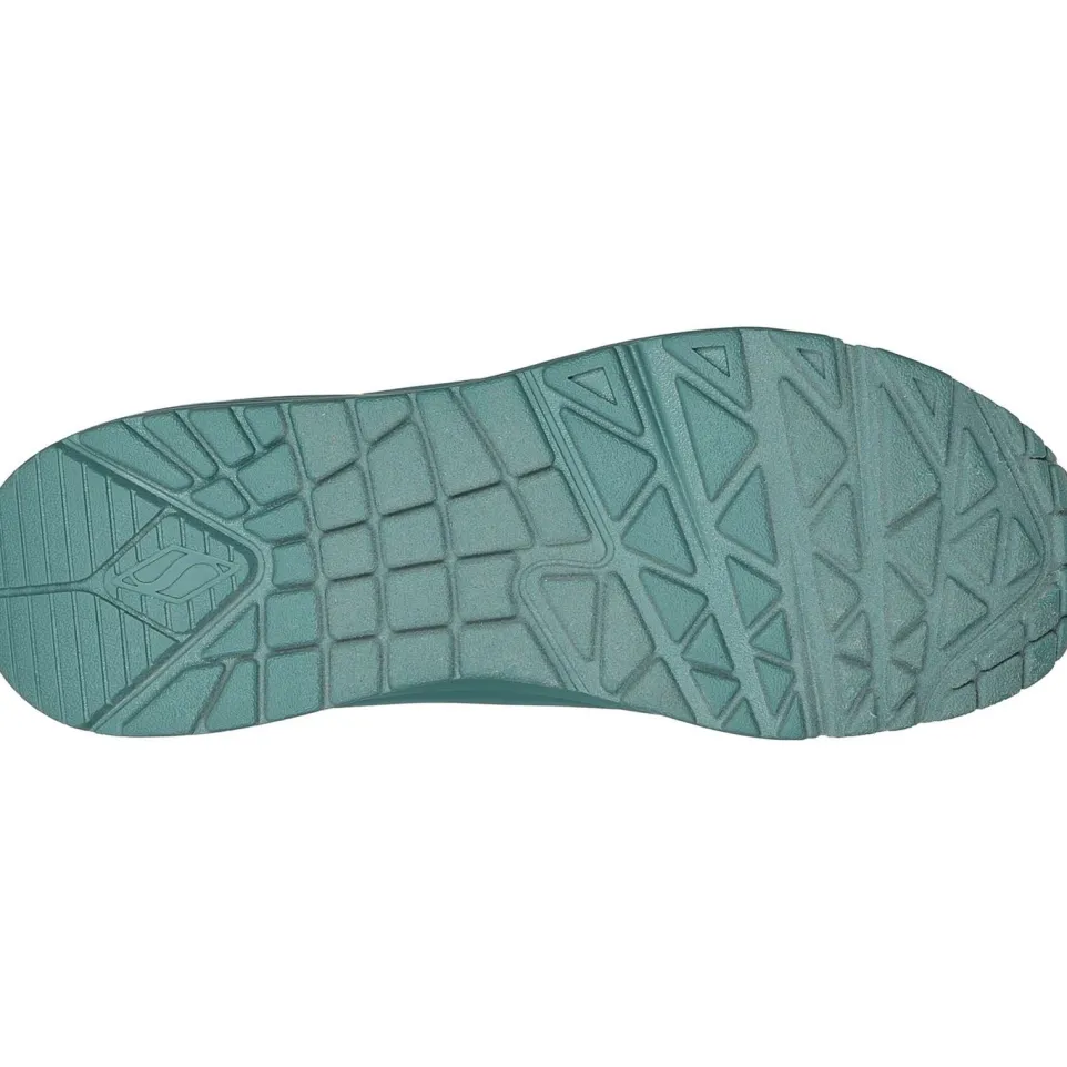 Women's Wide Fit Skechers 73690 Uno Stand On Air Sports Trainers - Teal
