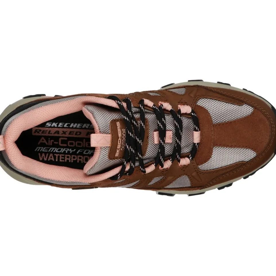 Women's Wide Fit Skechers SK167003 Selmen West Highland Hiking Trainers - Brown/Tan