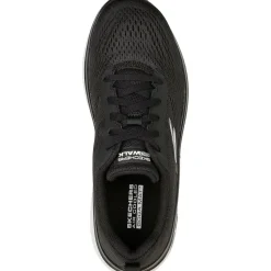 Women's Wide Fit Skechers 124578 GO walk Hyper Burst Trainers - Black/White