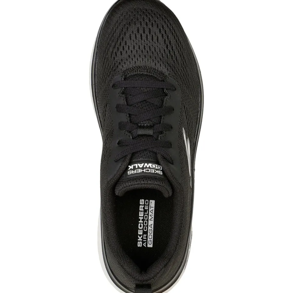 Women's Wide Fit Skechers 124578 GO walk Hyper Burst Trainers - Black/White