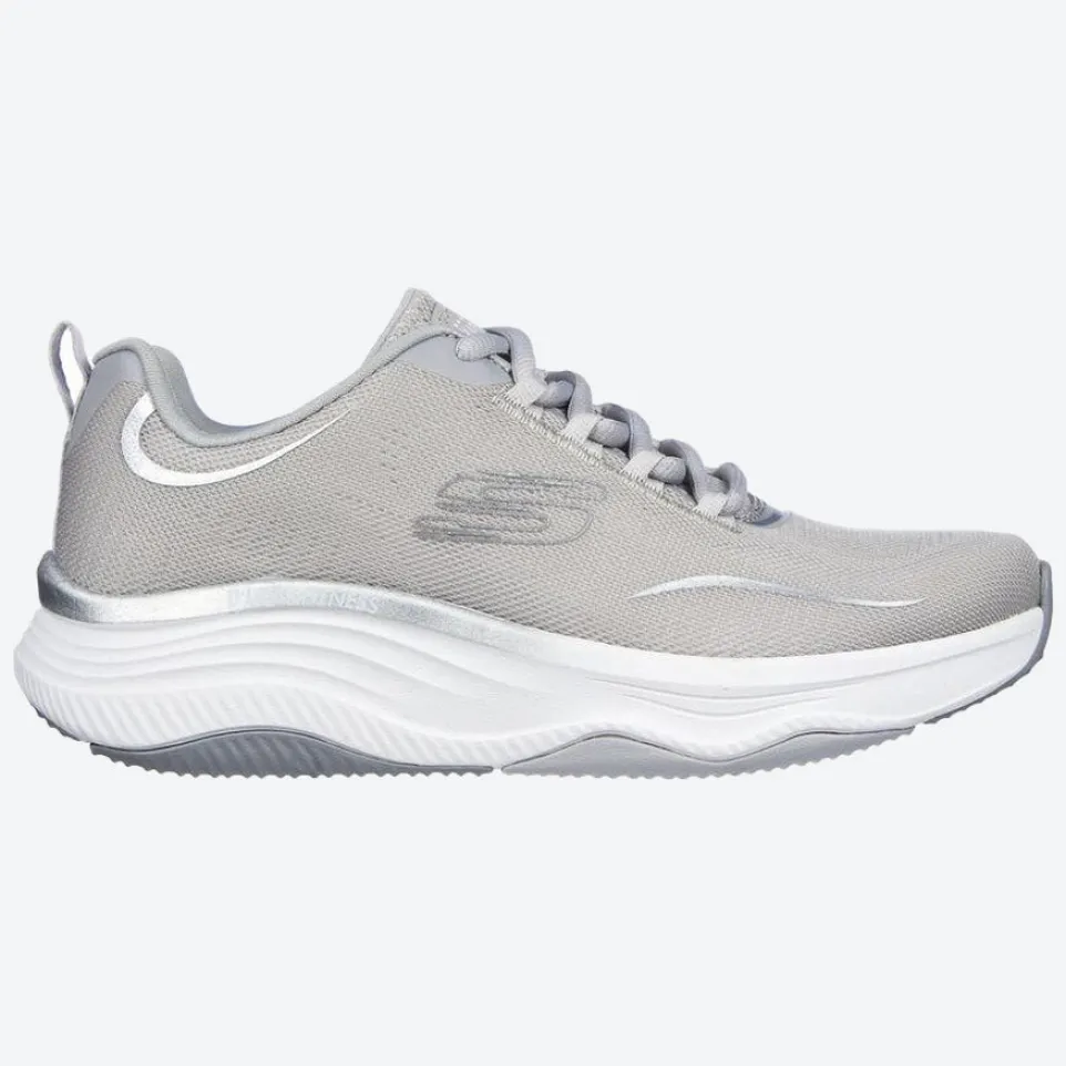 Women's Wide Fit Skechers 149837 D'lux Fitness Pure Glam Trainers