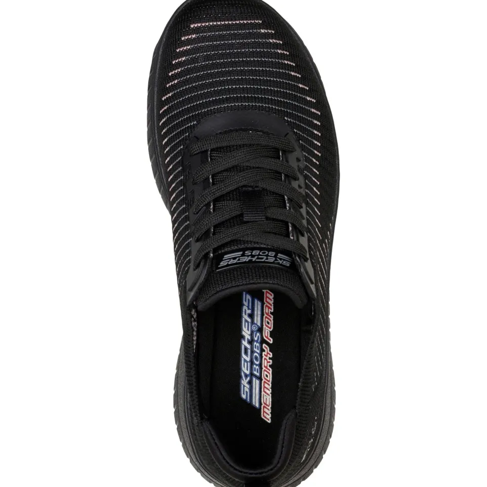 Women's Wide Fit Skechers 117207 Bobs Squad Chaos Renegade Trainers - Black