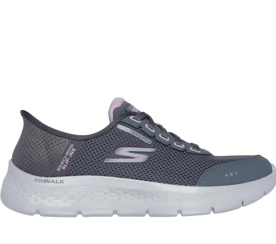 Women's Wide Fit Skechers 124846 Go Walk Flex Clear Creek Trainers