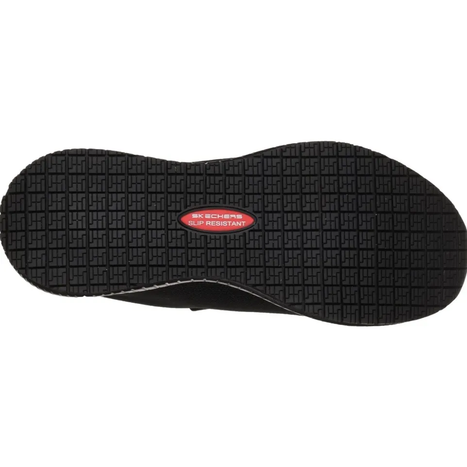 Women's Wide Fit Skechers 77222EC Squad SR Occupational Trainers - Black