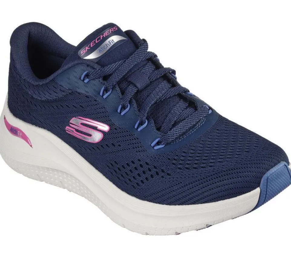 Women's Wide Fit Skechers 150051 Arch Fit 2.0 Big League Trainers