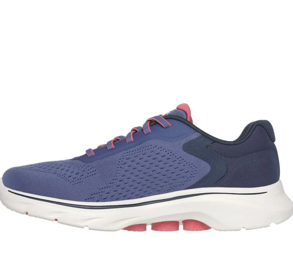 Women's Wide Fit Skechers 125215 Go Walk 7 Cosmic Waves Trainers