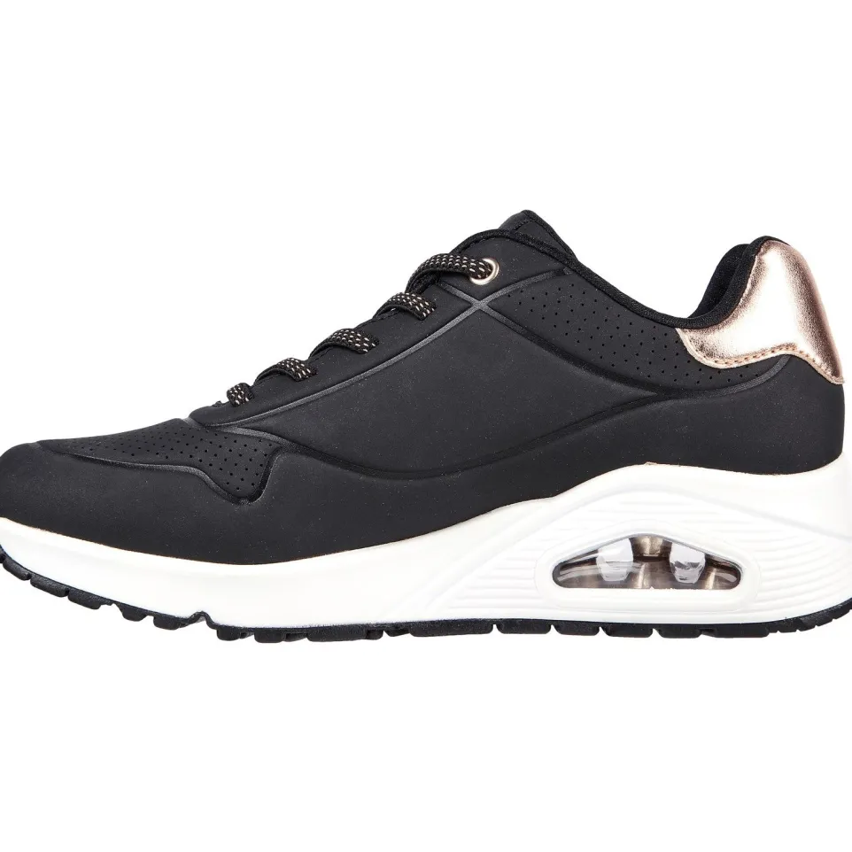 Women's Wide Fit Skechers 155196 Uno Shimmer Away Trainers